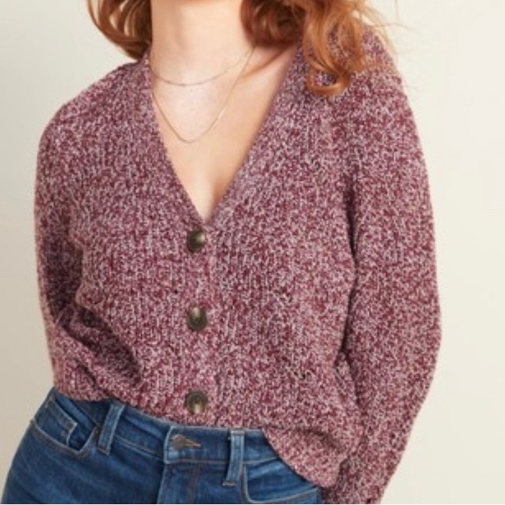 Old Navy Cardigan Sweater Medium Red